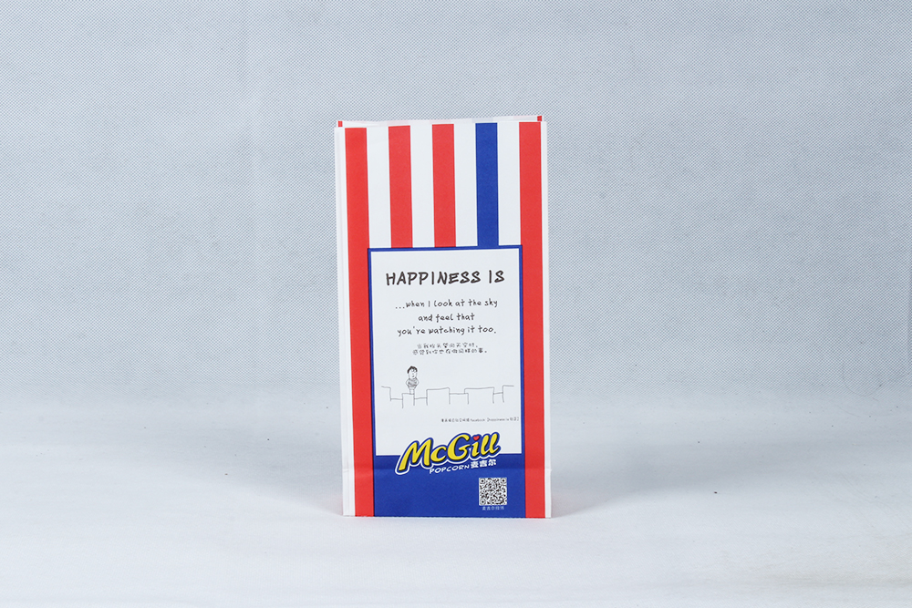 紅藍條紋個性牛皮食品袋定制