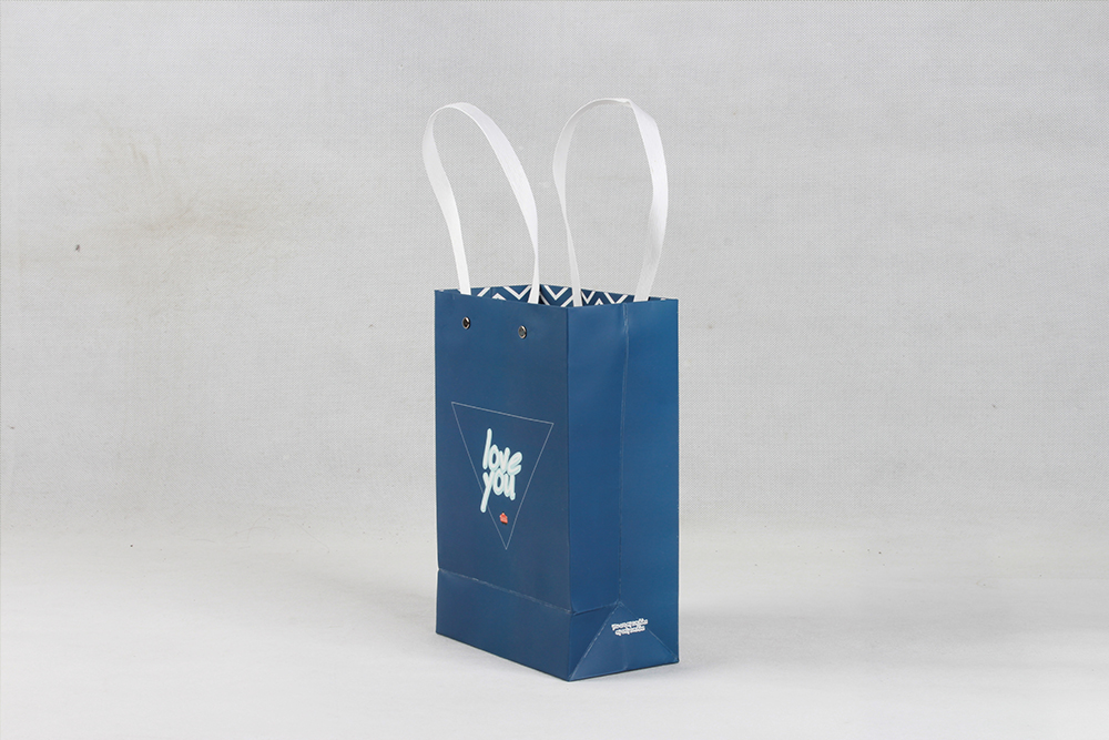 藍色高端白卡紙袋